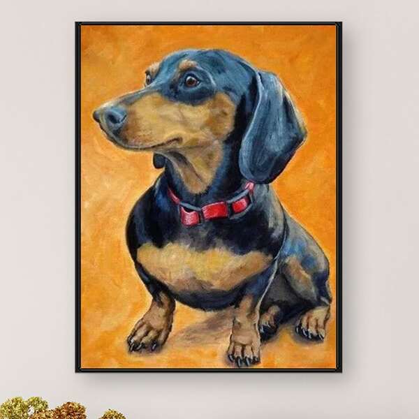 

Dog Print DIY Diamond Unframed Painting, Multicolor