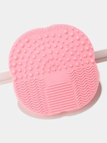 1入組正方形化妝刷清潔墊，矽膠材質 - 粉色 - 查看 2