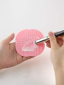 1入組正方形化妝刷清潔墊，矽膠材質 - 粉色 - 查看 1