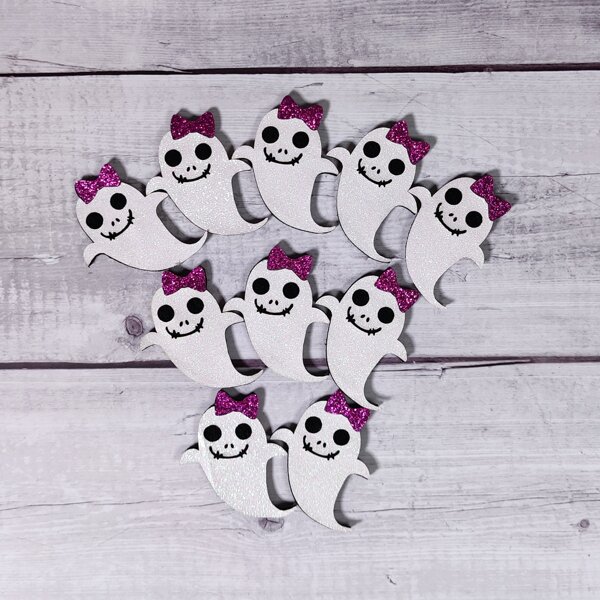 

10pcs Halloween Ghost DIY Accessory, Multicolor