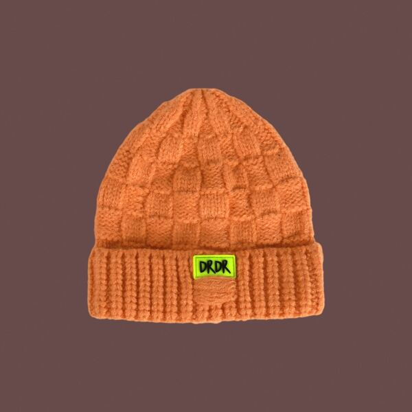 

Toddler Kids Letter Patch Knit Hat, Orange