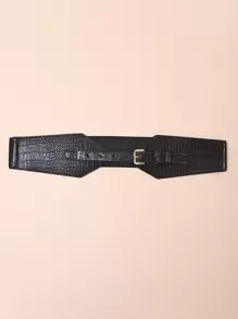 Solid Corset Belt - Black - View 2
