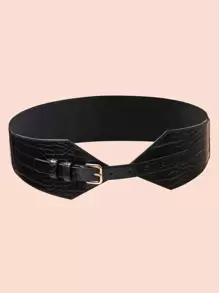 Solid Corset Belt - Black - View 3