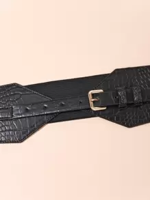 Solid Corset Belt - Black - View 4