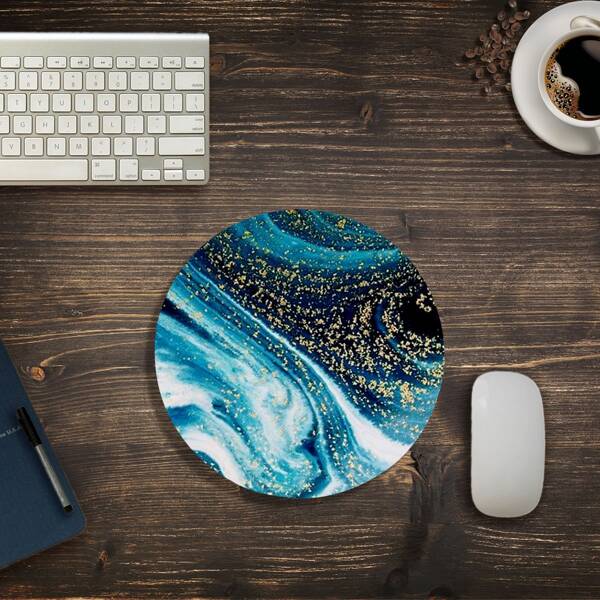 

Marble Pattern Round Mouse Pad, Multicolor