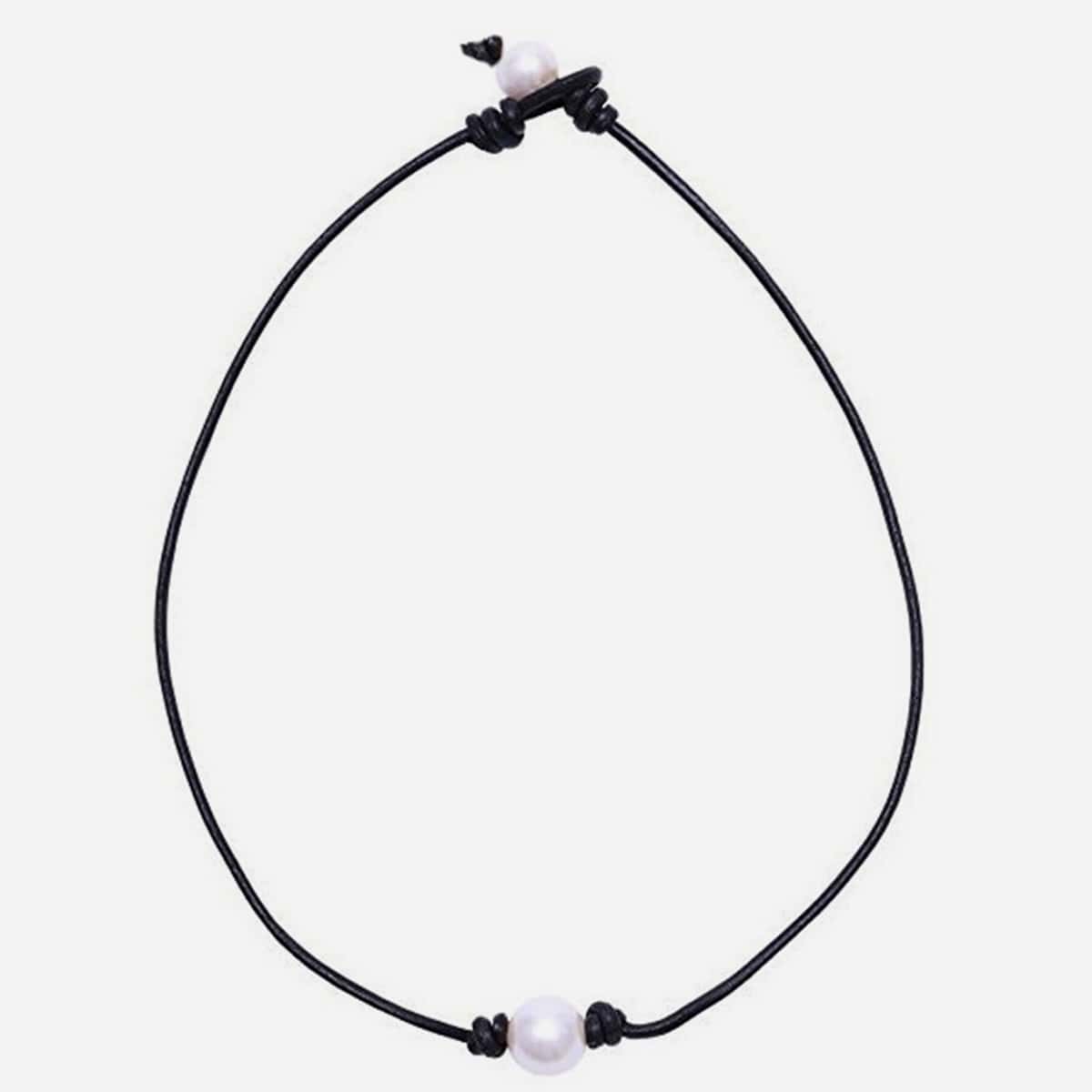 

Faux Pearl Decor Necklace, White