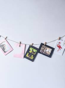 10入組隨機色紙相框和夾和繩索套裝 - 彩色 - 查看 2