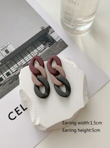 鏈條設計耳墜 - 彩色 - 查看 3