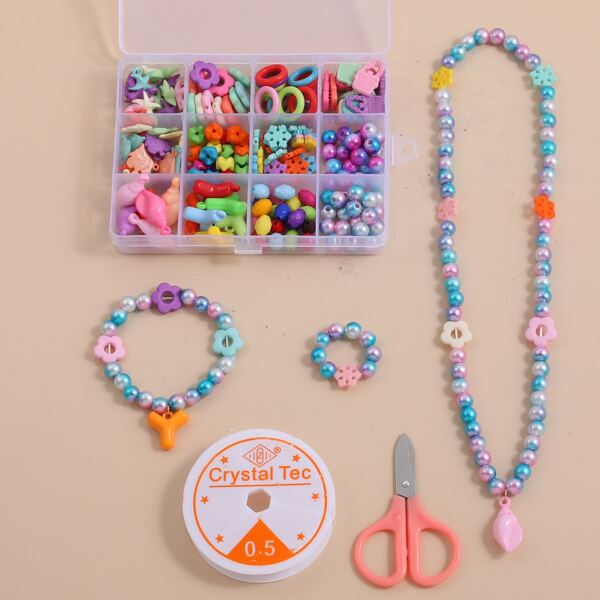 

1box Bead & Flower DIY Jewelry Accessory Set, Multicolor