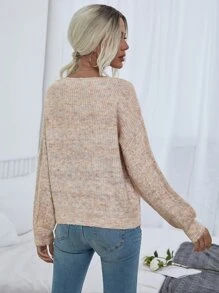 SHEIN LUNE Space Dye Drop Shoulder Jumper - Multicolor - View 2