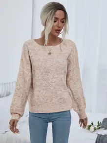 SHEIN LUNE Space Dye Drop Shoulder Jumper - Multicolor - View 5