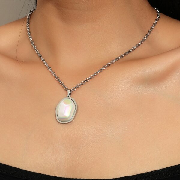 

Geometric Charm Necklace, Silver