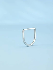 Geometric Design Ring - Silver - View 1