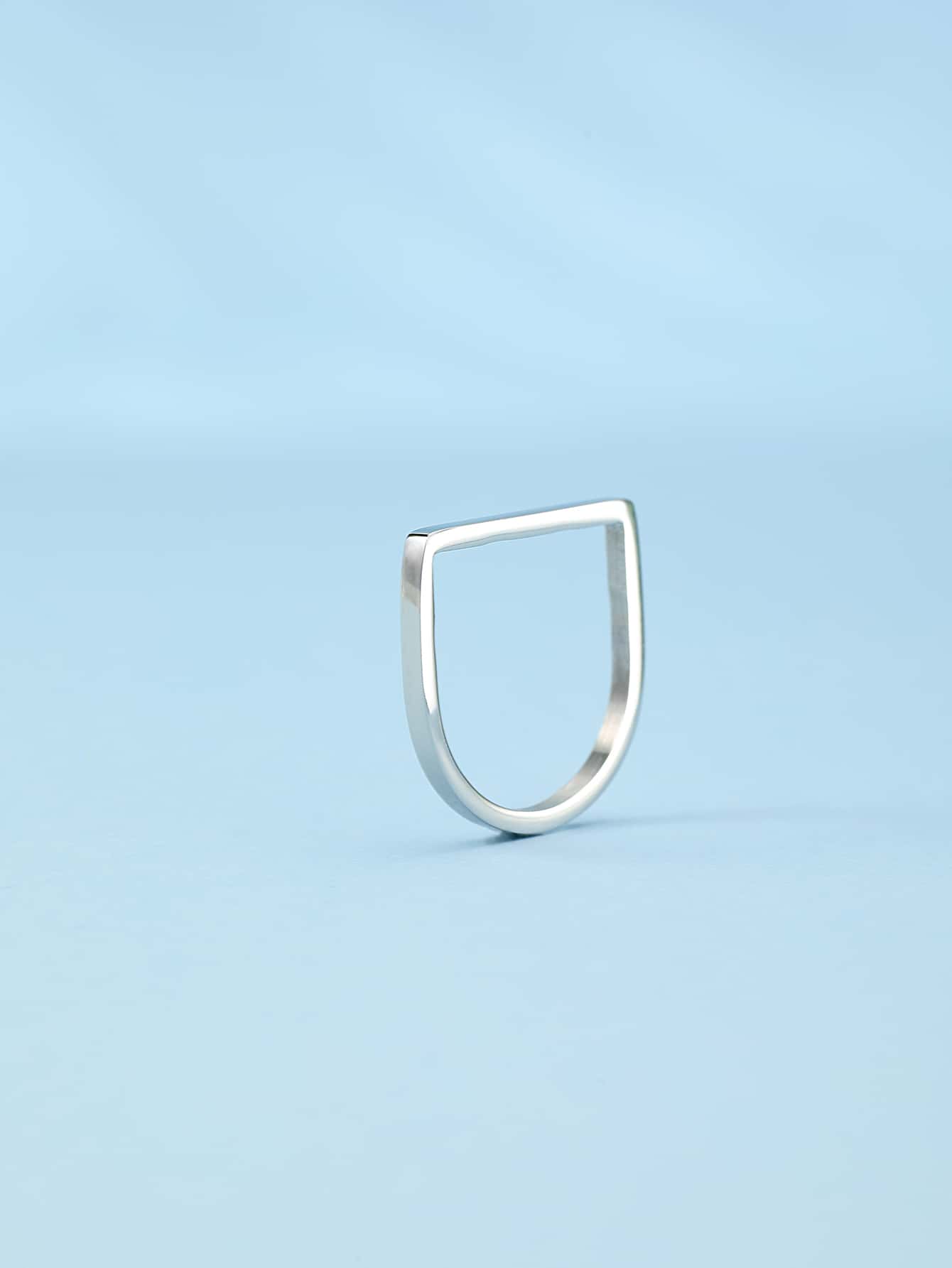 Geometric Design Ring - Silver - View 1
