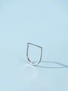 Geometric Design Ring - Silver - View 3