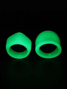 2件套 时尚夜光树脂戒指套装 - 白色 - 查看 1