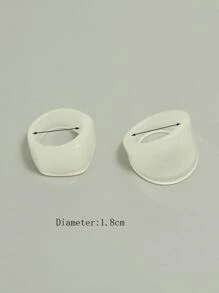 2件套 时尚夜光树脂戒指套装 - 白色 - 查看 3
