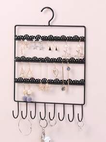 1pc Hanging Jewelry Storage Rack - Black - View 4