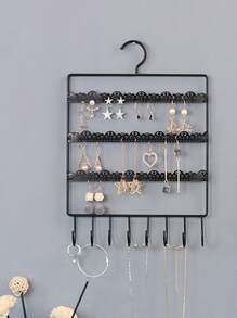 1pc Hanging Jewelry Storage Rack - Black - View 3