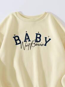 Pullover con parche bordado de letra - Albaricoque - Ver 4