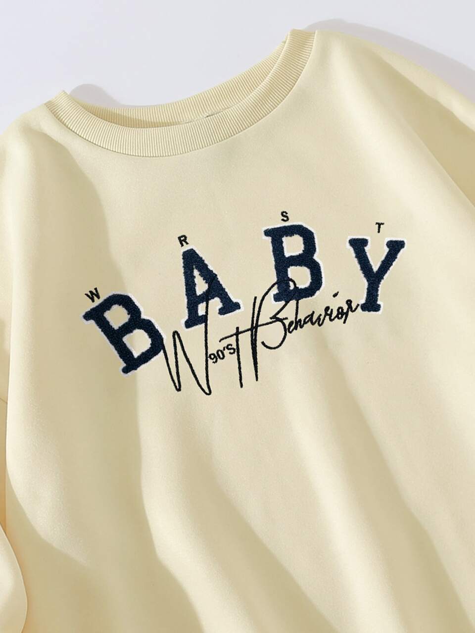 Letter Embroidery Patched Pullover