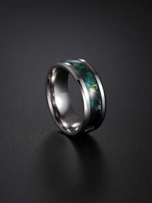 Nhẫn nam thời trang và phổ biến Màu khối thép không gỉ làm quà tặng trang sức và cho vẻ ngoài sành điệu - Nhiều màu - Xem 1