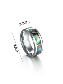 Nhẫn nam thời trang và phổ biến Màu khối thép không gỉ làm quà tặng trang sức và cho vẻ ngoài sành điệu - Nhiều màu - Xem 3