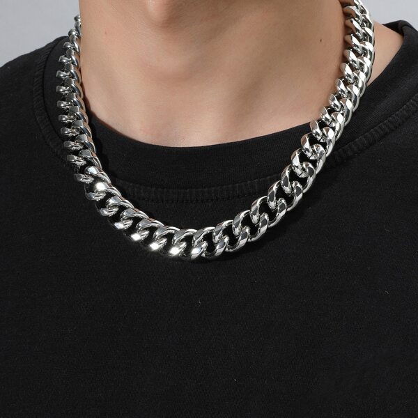 

Men Chunky Chain Necklace, Silver