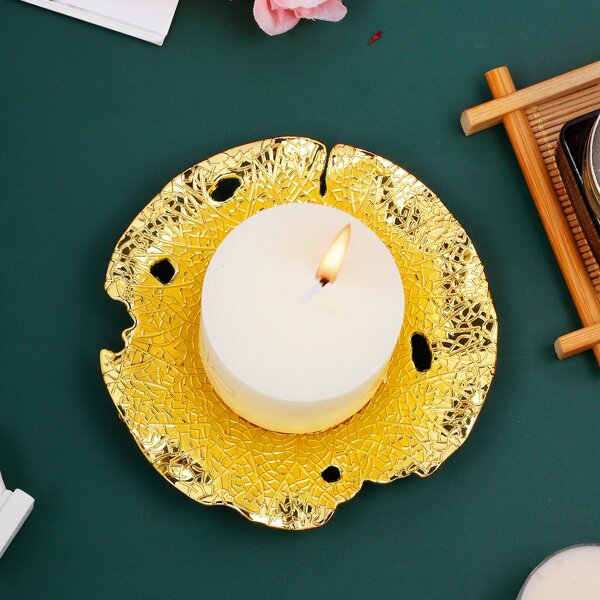 

1pc Alloy Candle Holder, Gold