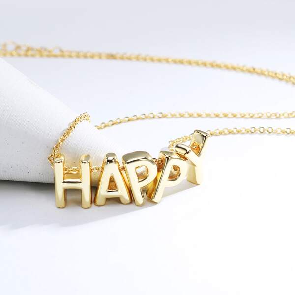

18K Gold Plated Letter Decor Necklace