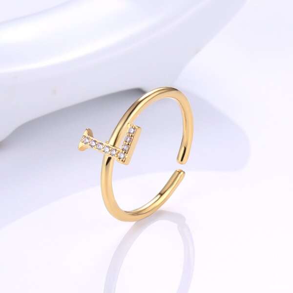 

18K Gold Plated Zircon Letter Ring