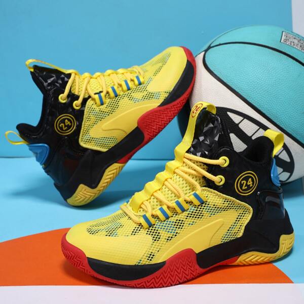 

Girls Colorblock Lace-up Front Sneakers, Yellow