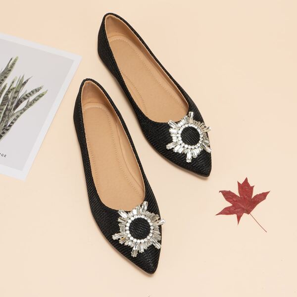 

Men Metal Decor Flats, Black