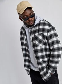 GENTILAND 格紋前口袋襯衫