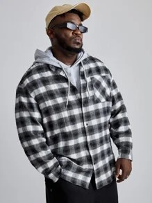 GENTILAND 格紋前口袋襯衫