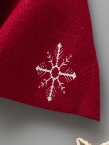 Niñas Falda Navidad con patrón de copo de nieve - Rojo - Ver 4