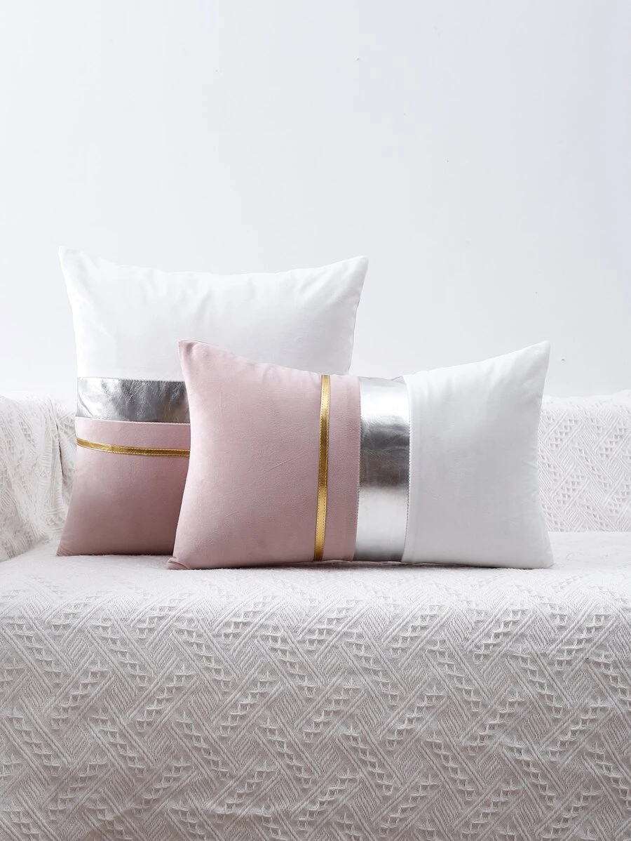 1入組撞色靠墊套不附帶墊芯 - 彩色 - 查看 1