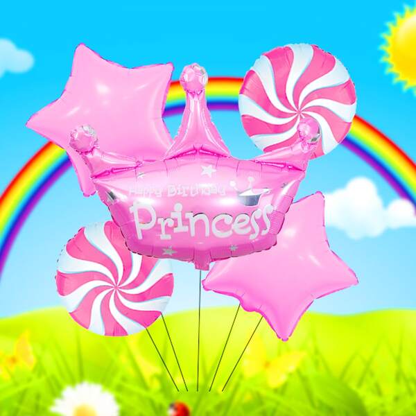 

5pcs Birthday Decorative Balloon Set, Multicolor