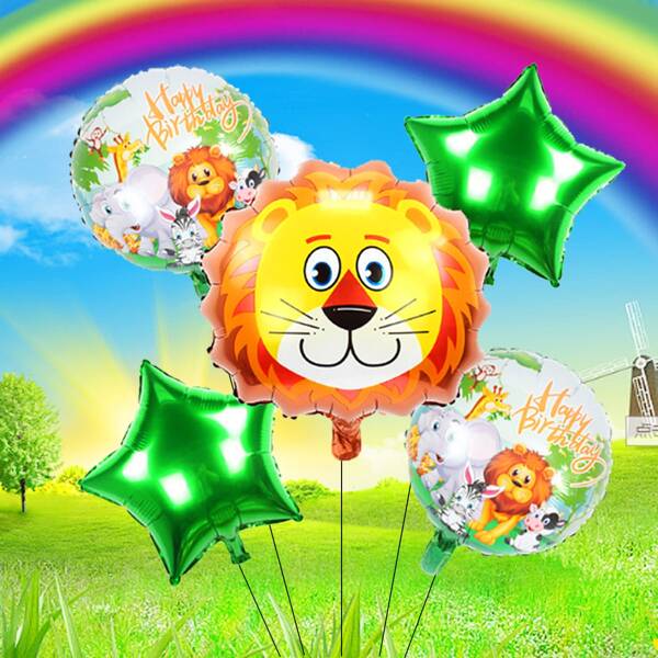 

5pcs Cartoon Animal Decorative Balloon, Multicolor
