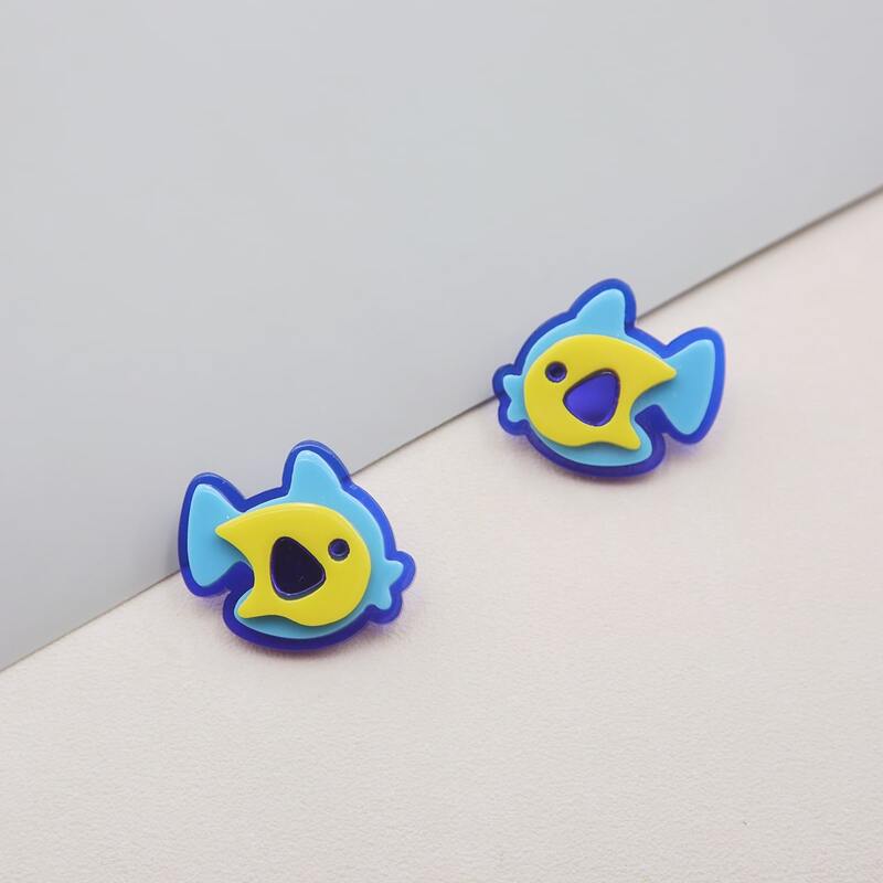 

Fish Stud Earrings, Multicolor