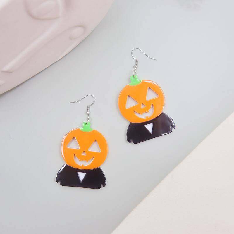 

Halloween Pumpkin Drop Earrings, Multicolor