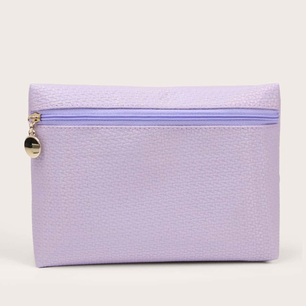 

Woven Pattern Makeup Bag, Mauve purple