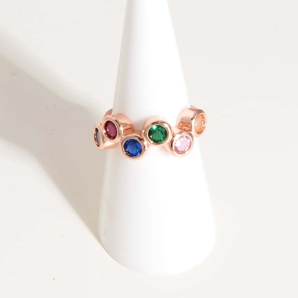 

Geometric Zircon Decor Ring, Rose gold
