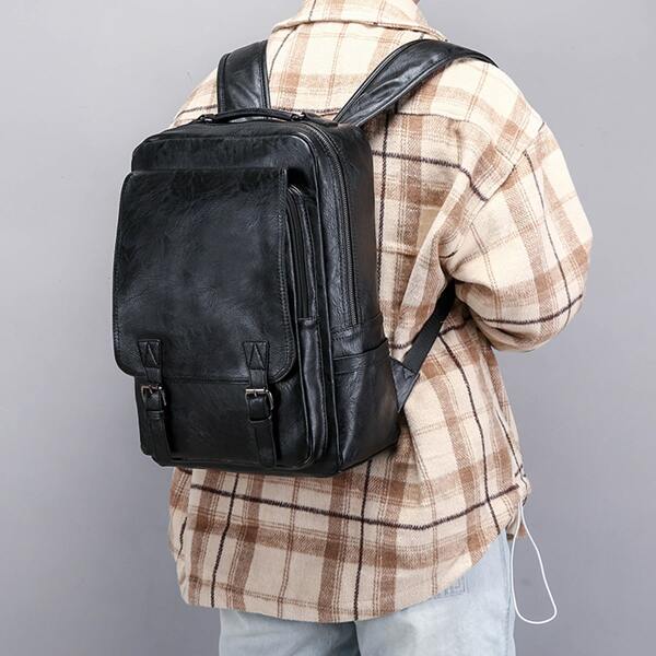

Men Minimalist Large Capacity Backpack, Black