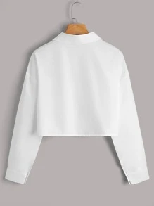 SHEIN EZwear Talla grande Camisa de hombros caídos crop