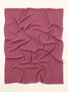 1pc Women Crumpled Casual Scarf For Daily Life - Red Violet - View 3