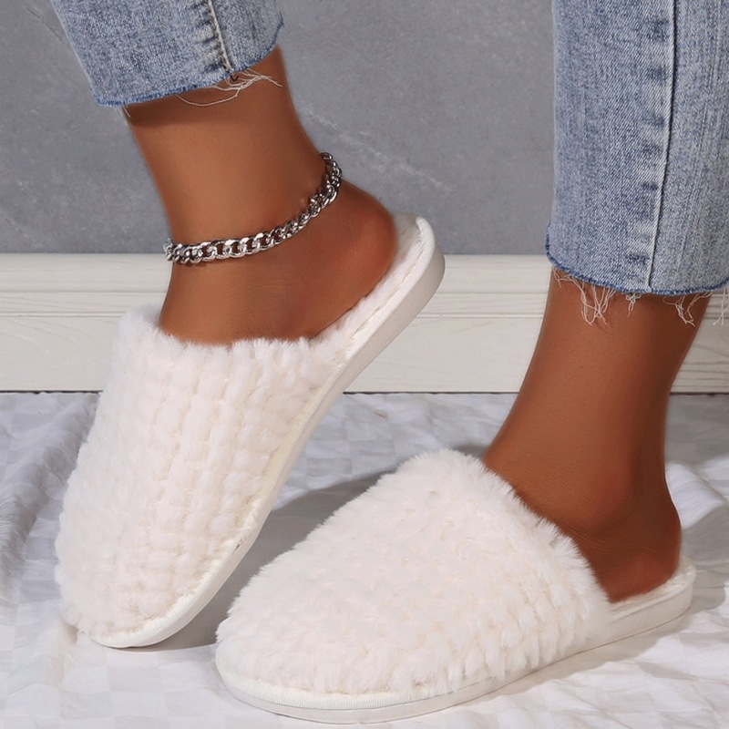 

Minimalist Fluffy Home Slippers, Beige