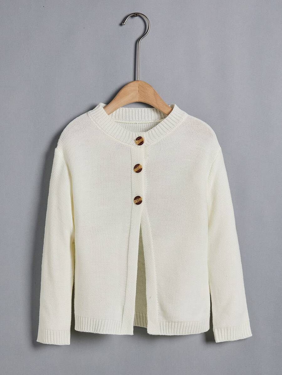 Toddler Boys Half Button Cardigan - Beige - View 1