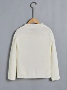 Toddler Boys Half Button Cardigan - Beige - View 2