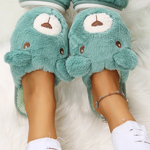 

Cartoon Design Home Slippers, Green